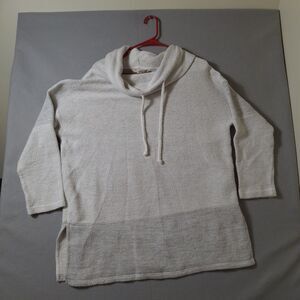 Soft Surroundings Womens Hooded Sweater Large Pullover Knit Cowl Neck Oversized